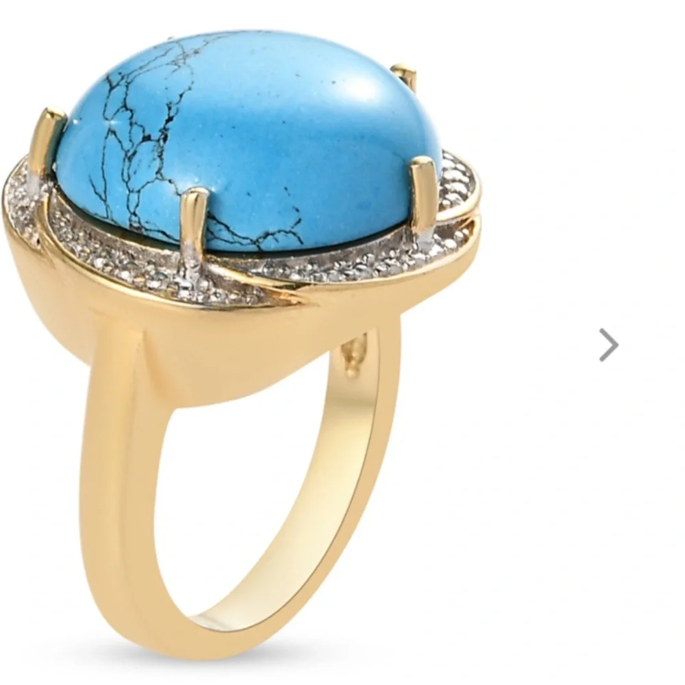 Blue Howlite Solitaire Ring